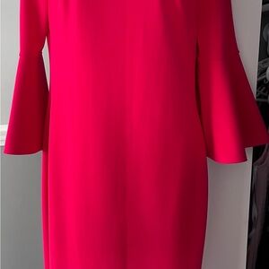 Calvin Klein Pink Sheath Dress with Bell Sleeves